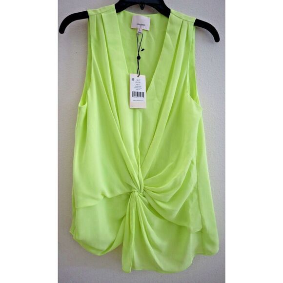 Cinq à Sept Women's Sz S Lemongrass Abby Sleeveless Twist Front V-Neck Top - Picture 1 of 9